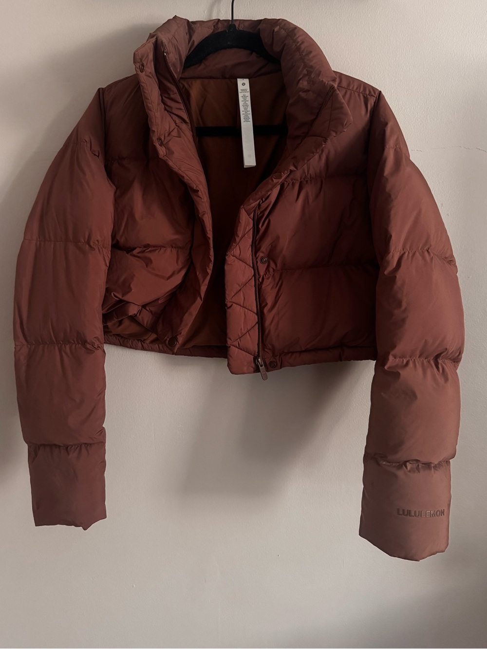 lululemon athletica Cropped Brown Puffer Jacket